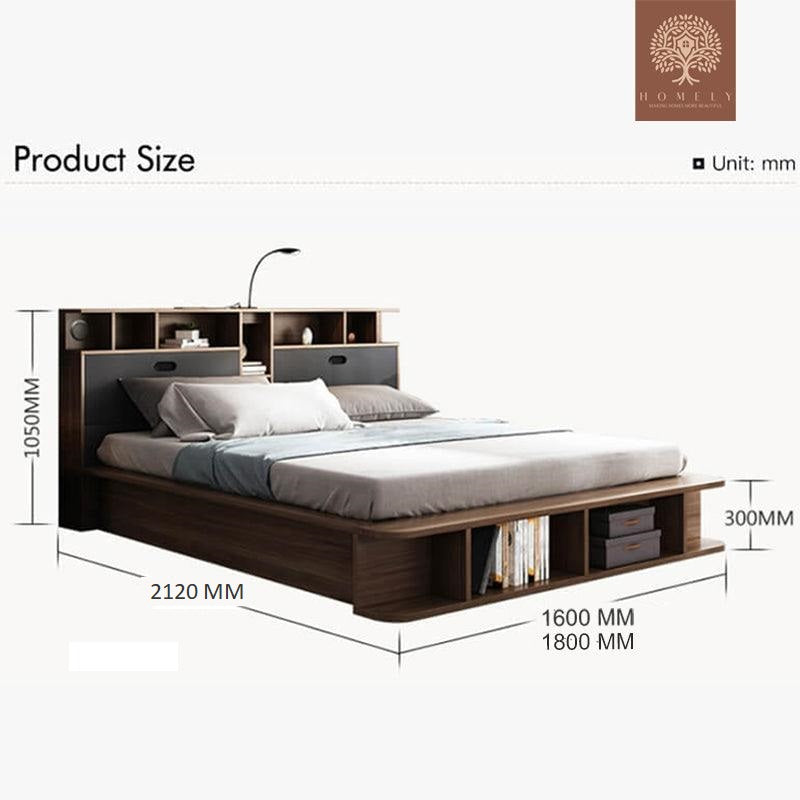 LIT CARDENIA-ENSEMBLE DE LIT AVEC DEUX TABLES DE NUITS-