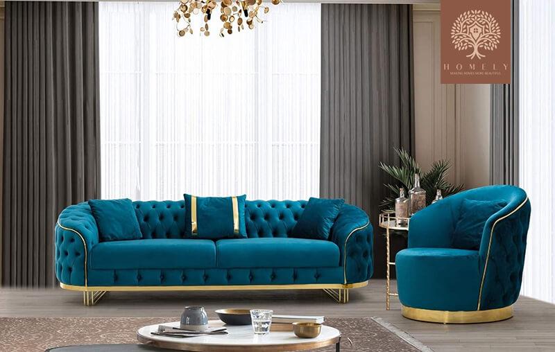 ACACIA-ENSEMBLE DE SALON LUXE 6 PLACES- Homely