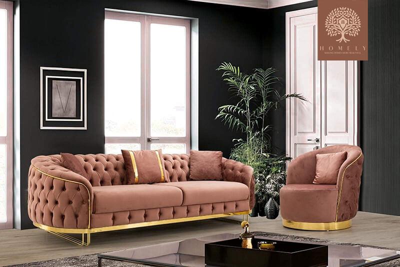 ACACIA-ENSEMBLE DE SALON LUXE 6 PLACES- Homely