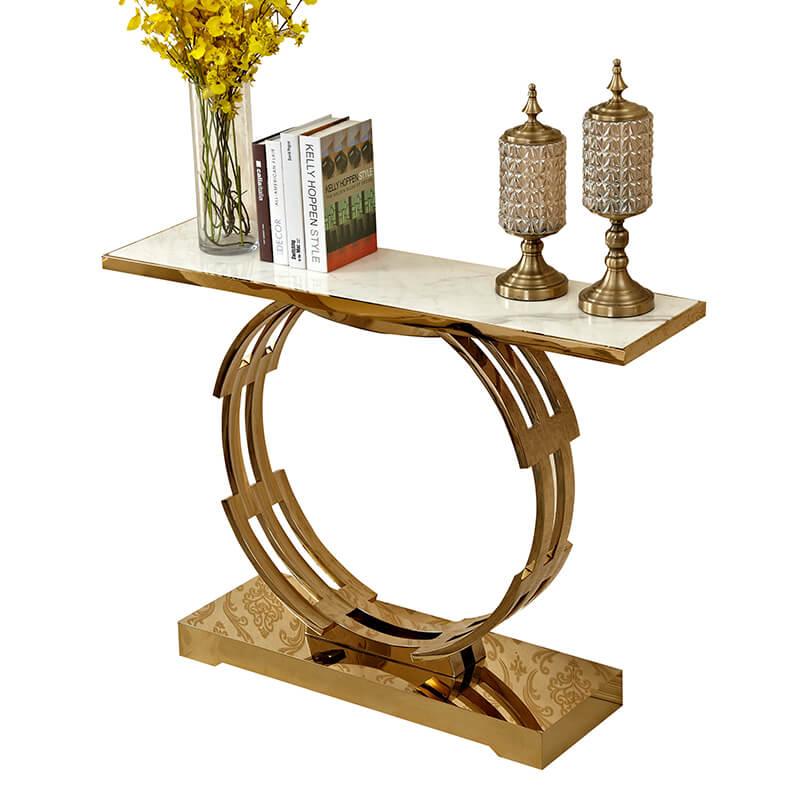 CICERO-CONSOLE MODERNE AVEC CADRE EN ACIER INOXYDABLE- Homely