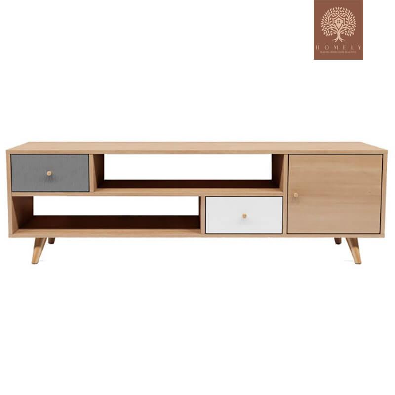 HELGA-ENSEMBLE DE MEUBLE TV MODERNE ET TABLE BASSE- Homely