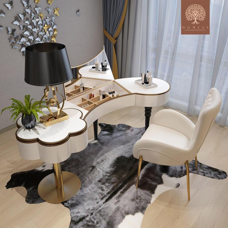 IQRAM-TABLE DE TOILETTE POUR CHAMBRE À COUCHER EN ACIER INOXYDABLE - Homely