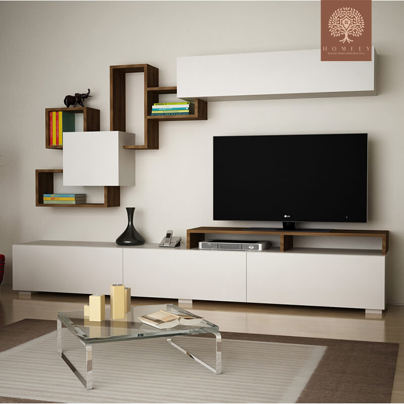 PACK PROMO I MEUBLE TV+TABLE BASSE MODERNE GARTUITE - Homely