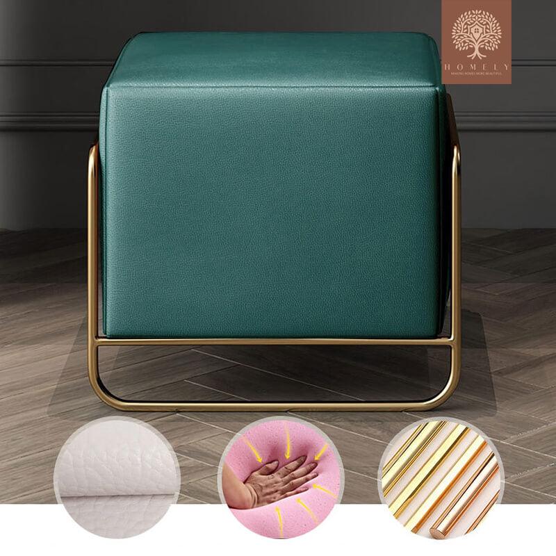 SCOT-COIFFEUSE VERT EXTENSIBLE AVEC MIROIR ET TABOURET- Homely