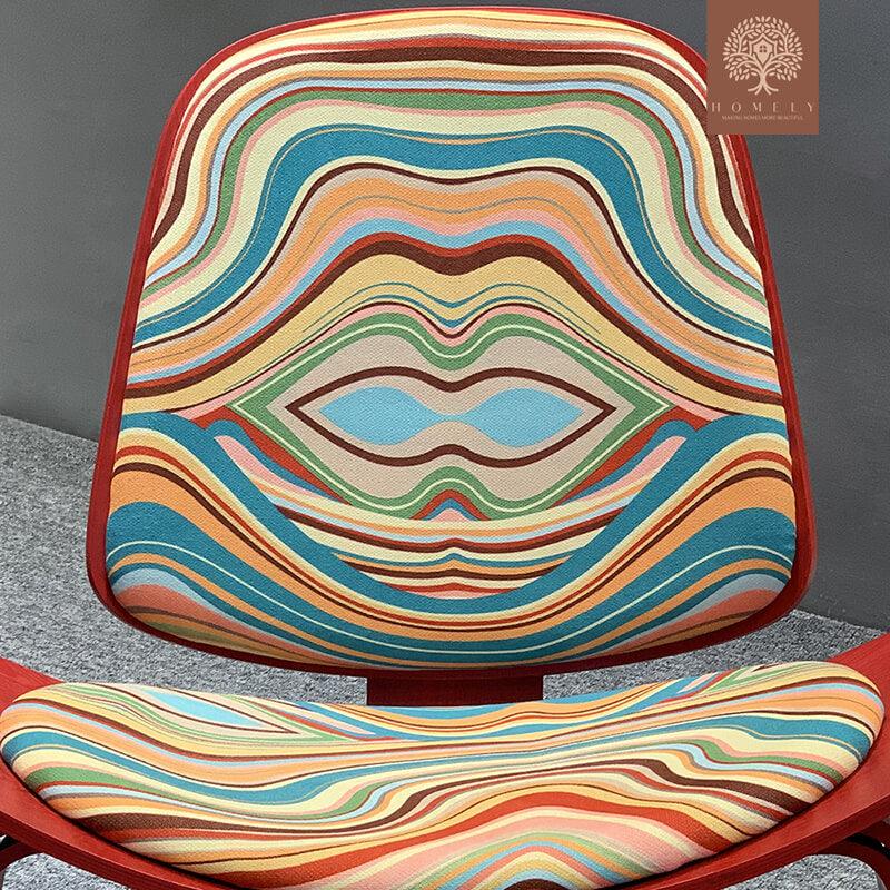 KANNON-CHAISE LONGUE VINTAGE MULTICOLORE EN FRÊNE DE MANDCHOURIE- Homely
