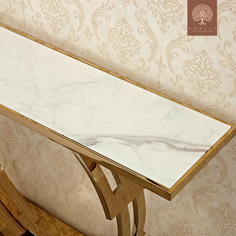 CICERO-CONSOLE MODERNE AVEC CADRE EN ACIER INOXYDABLE- Homely