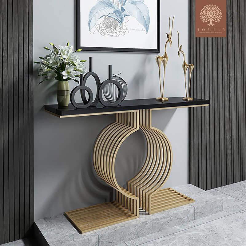 JENIFFER-CONSOLE MODERNE BASE GÉOMÉTRIQUE EN MÉTAL- Homely