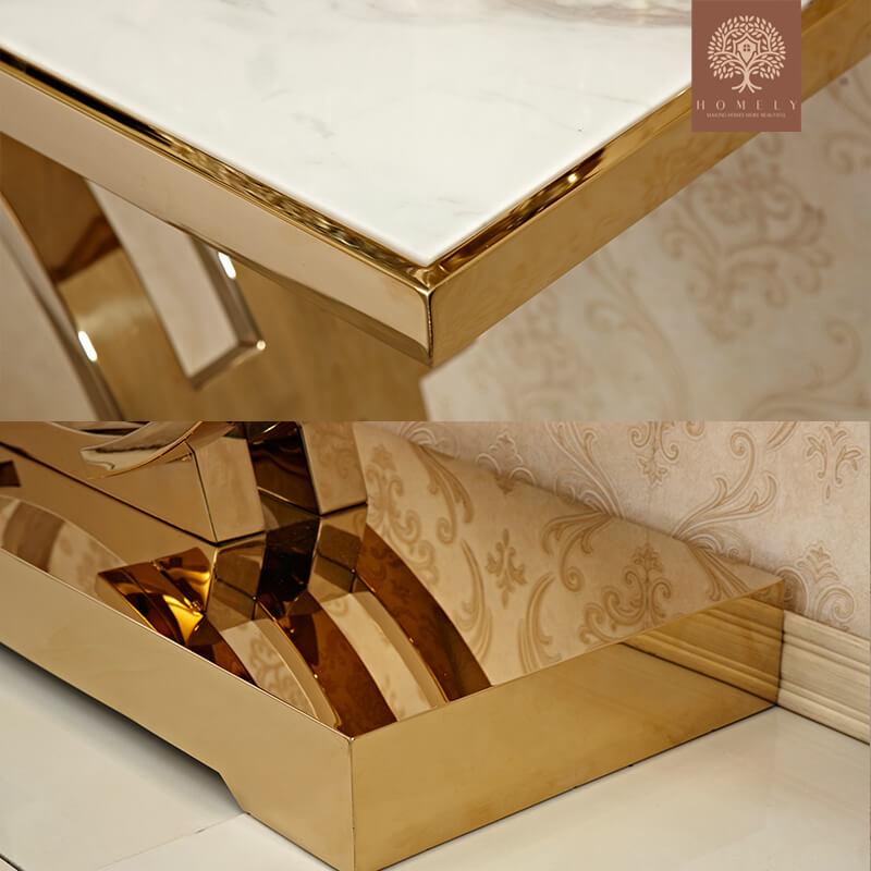 CICERO-CONSOLE MODERNE AVEC CADRE EN ACIER INOXYDABLE- Homely