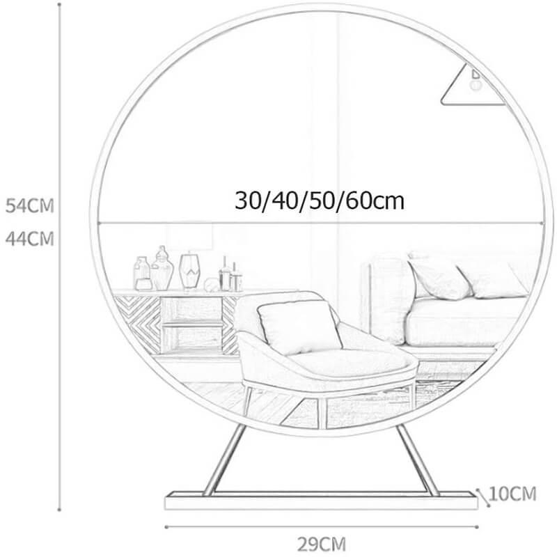 MIROIR DE MAQUILLAGE ROND EN OR - Homely