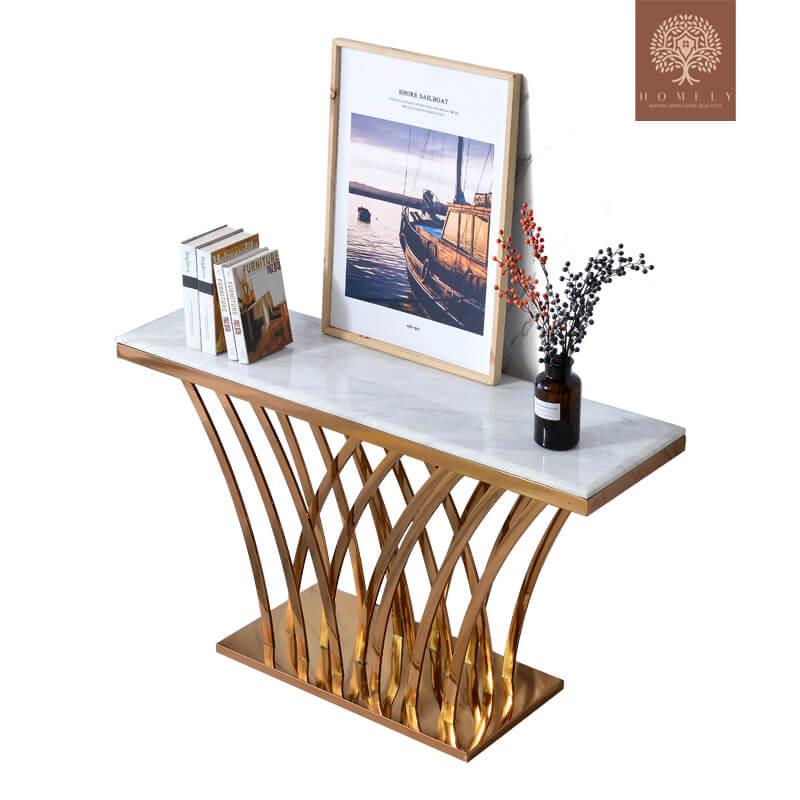 ADAL-CONSOLE MODERNE AVEC CADRE EN ACIER INOXYDABLE- Homely