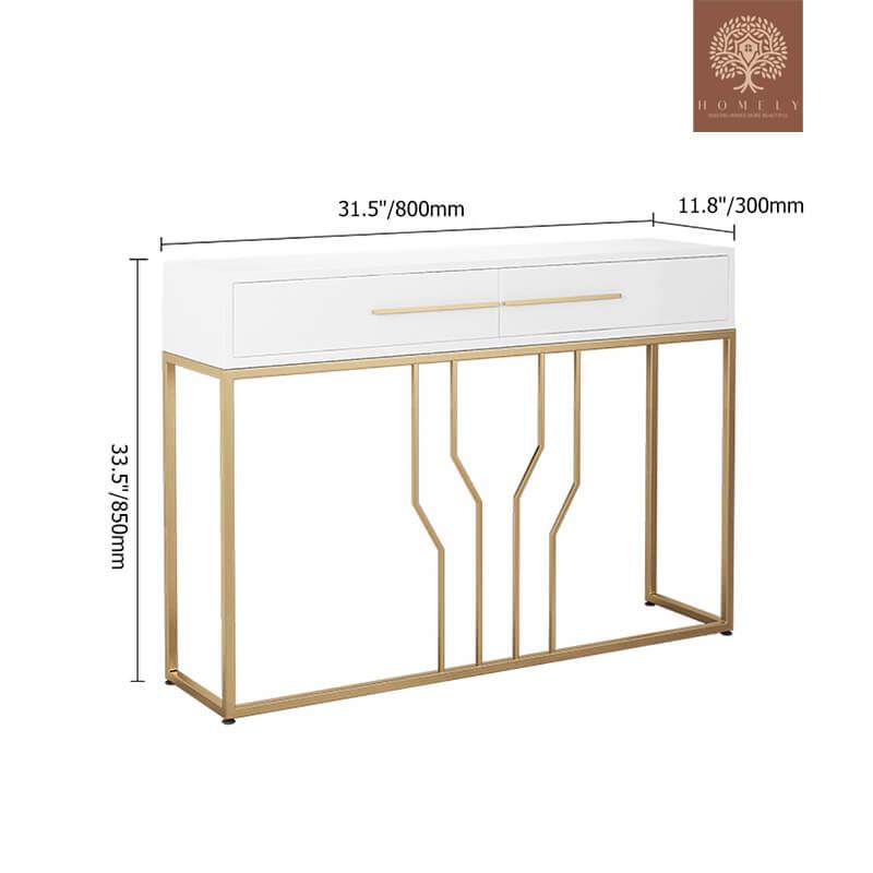 GLADWIN-TABLE CONSOLE NOIRE AVEC TIROIRS- Homely