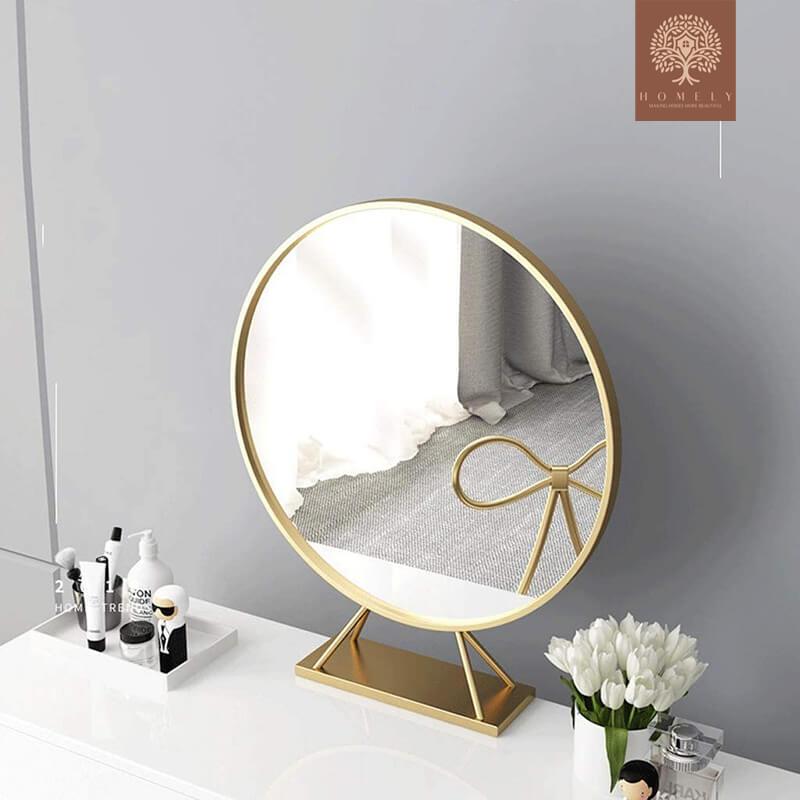 MIROIR DE MAQUILLAGE ROND EN OR - Homely