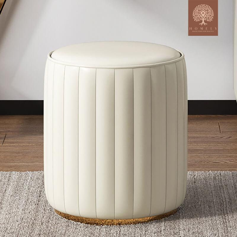 LAURIA-ENSEMBLE DE COIFFEUSE RÉTRACTABLE DE MAQUILLAGE BLEU NORDIQUE, TABOURET ET MIROIR INCLUS- Homely