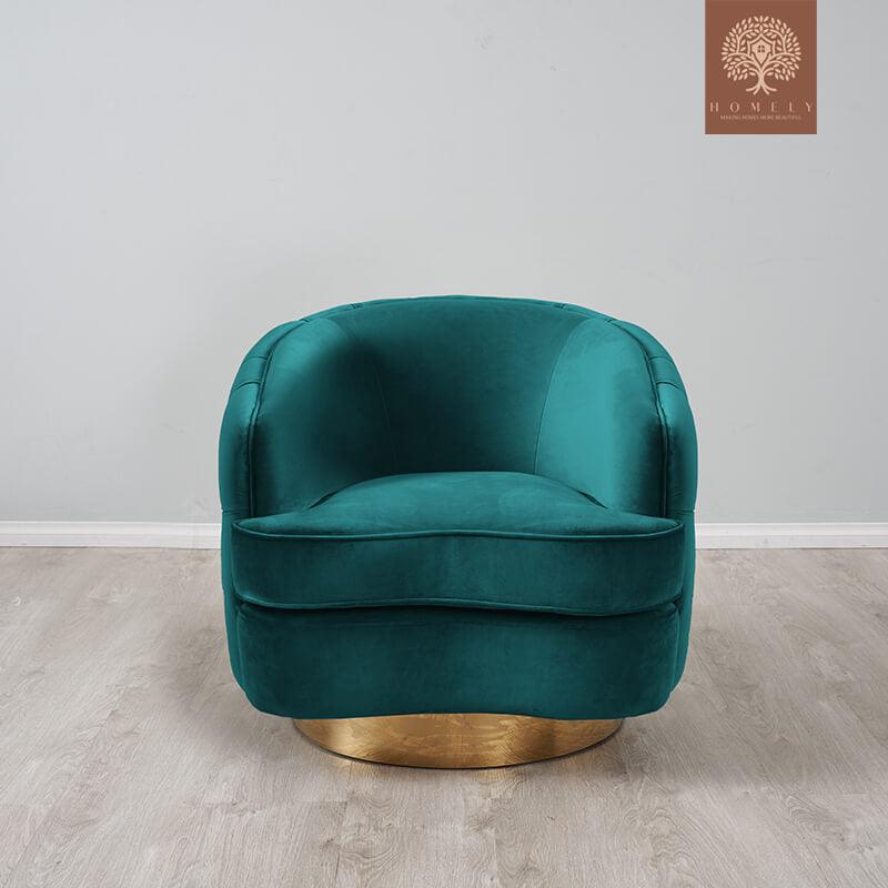 Evervista-Ensemble de salon 3 pièces Chesterfield en velours de luxe emerald- Homely