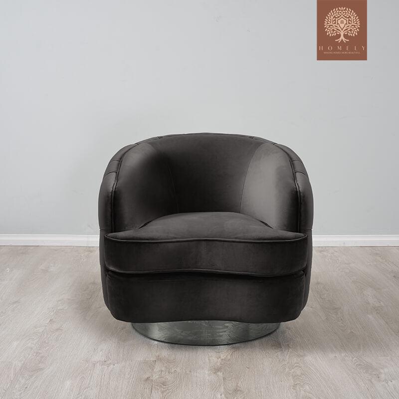 Evervista-Ensemble de salon 3 pièces Chesterfield en velours de luxe Charcoal- Homely