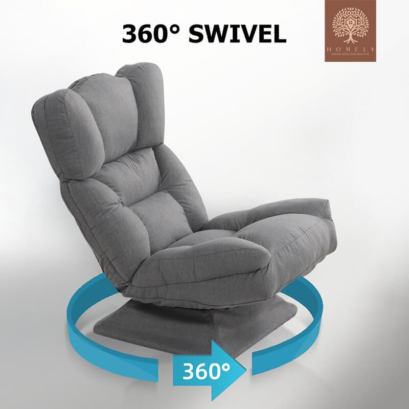 VERONA-FAUTEUIL PIVOTANT AVEC DOSSIER RÉGLABLE À 360 DEGRÉS- Homely