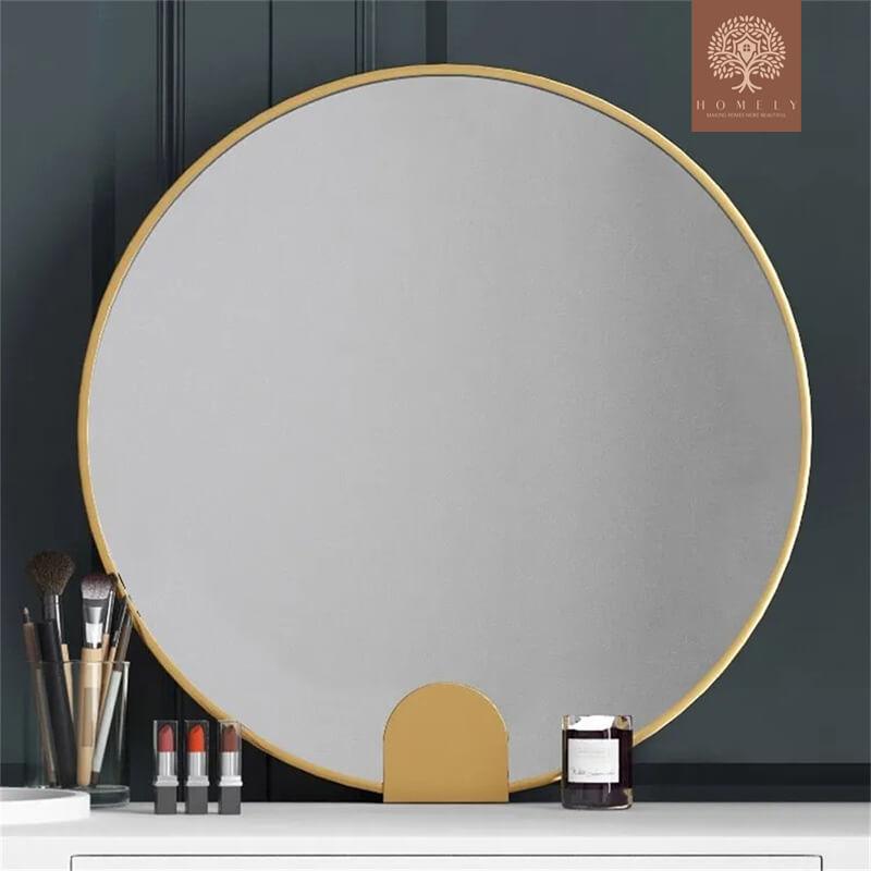 GRAVITY-COIFFEUSE BLANCHE DE MAQUILLAGE AVEC MIROIR ET TABOURET PIVOTANTS INCLUS- Homely