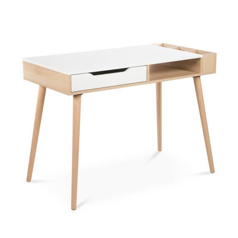 Bureau enfant scandinave Helga avec nombreux rangements - Homely