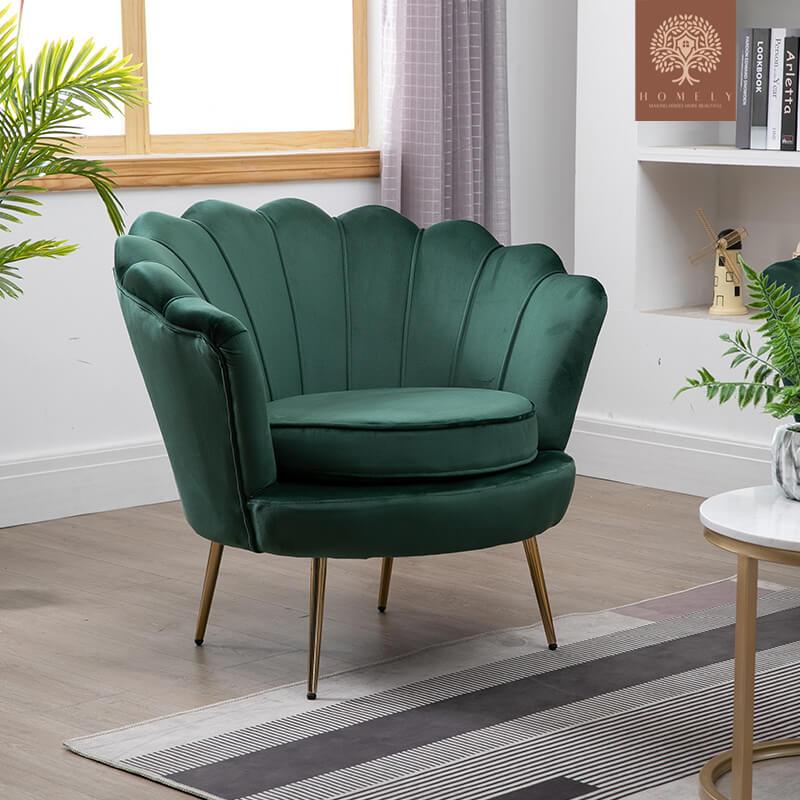 JASMINE-ENSEMBLE DE SALON 7 PLACES EN VELOURS DE LUXE- Homely