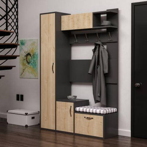 Meuble d’entree Armoire - avec Étagères à Chaussures, Portes, Étagères - Homely