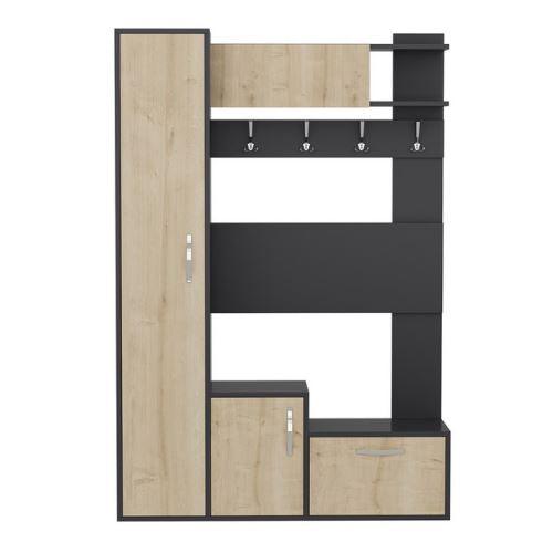 Meuble d’entree Armoire - avec Étagères à Chaussures, Portes, Étagères - Homely