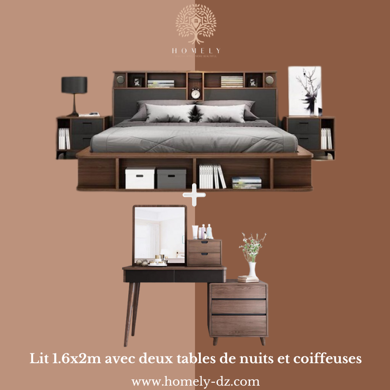 CARDENIA-ENSEMBLE DE CHAMBRE À COUCHER ULTRA-MODERNE- Homely