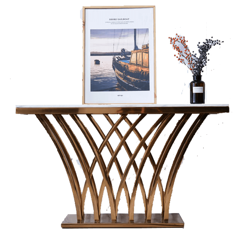 ADAL-CONSOLE MODERNE AVEC CADRE EN ACIER INOXYDABLE- Homely