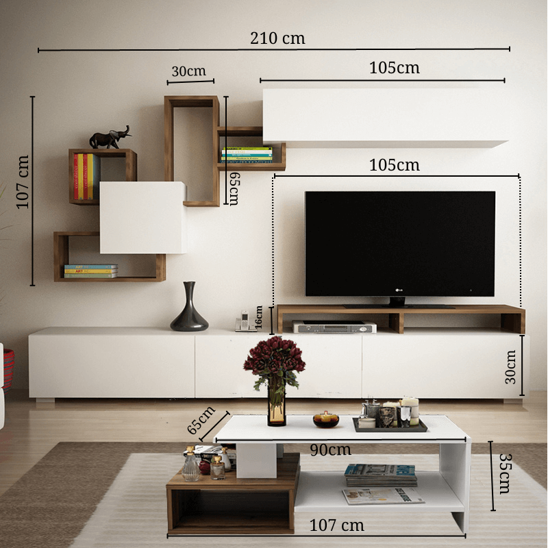 PACK PROMO I MEUBLE TV+TABLE BASSE MODERNE GARTUITE