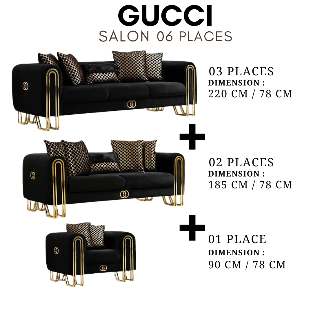 GUCCI-ENSEMBLE DE CANAPÉ LUXE 6 PLACES-