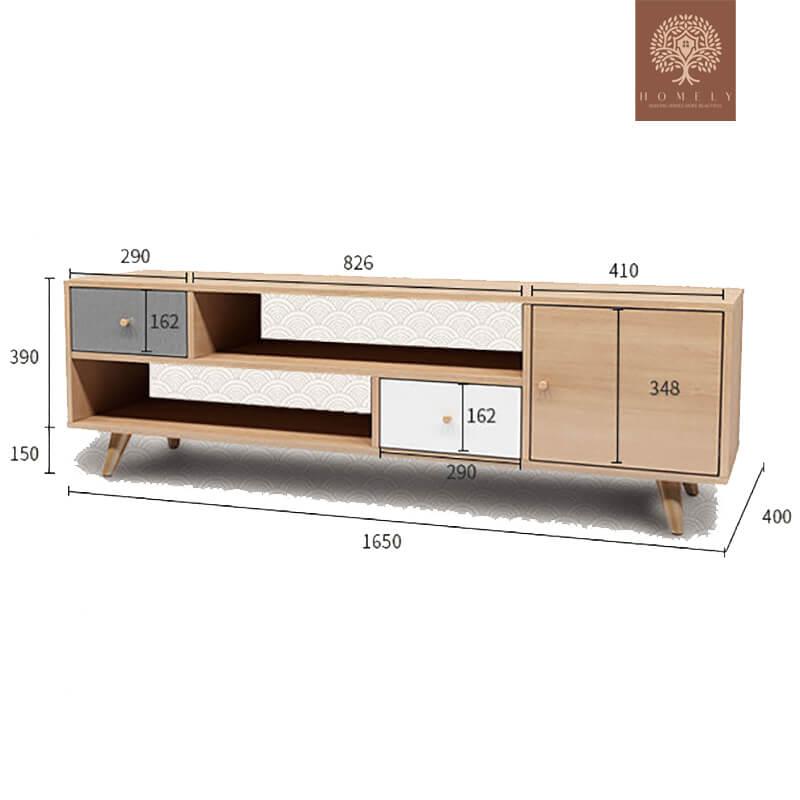 HELGA-ENSEMBLE DE MEUBLE TV MODERNE ET TABLE BASSE- Homely