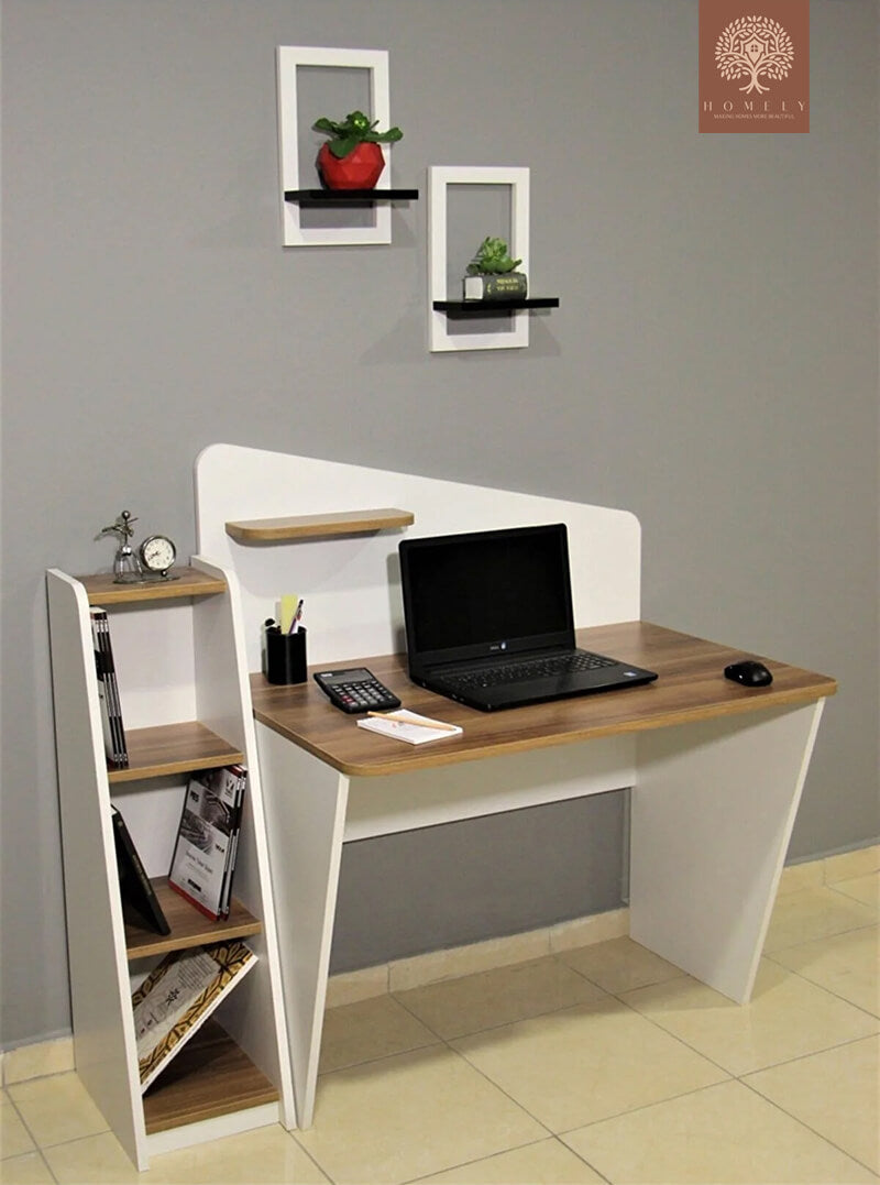 TESLA | BUREAU AVEC ÉTAGÈRE | GRAND PLATEAU