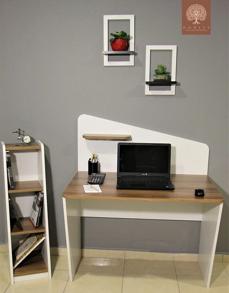 TESLA | BUREAU AVEC ÉTAGÈRE | GRAND PLATEAU
