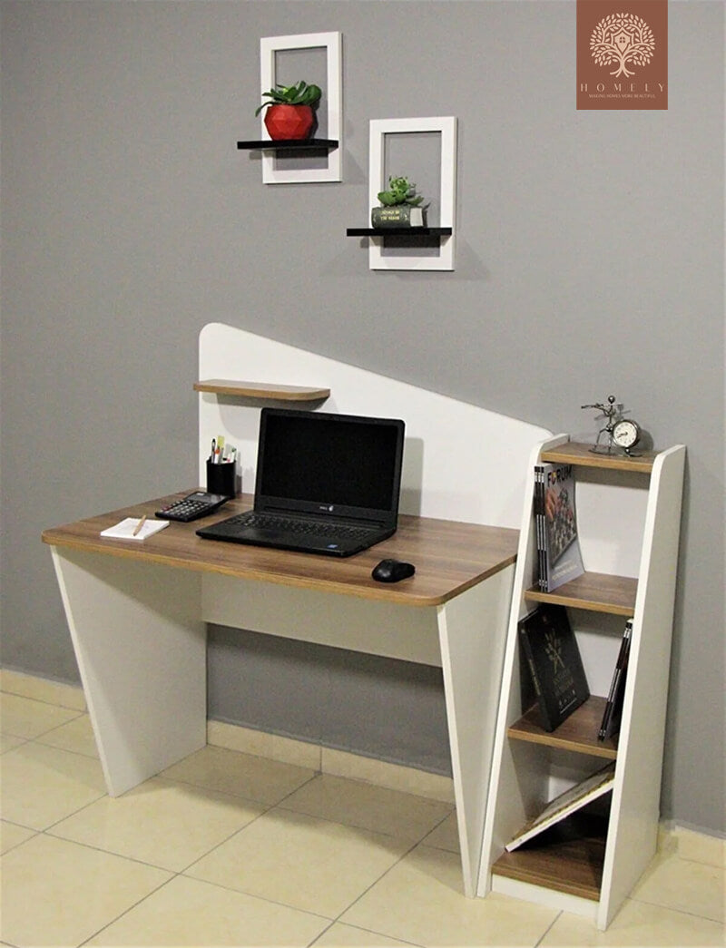 TESLA | BUREAU AVEC ÉTAGÈRE | GRAND PLATEAU