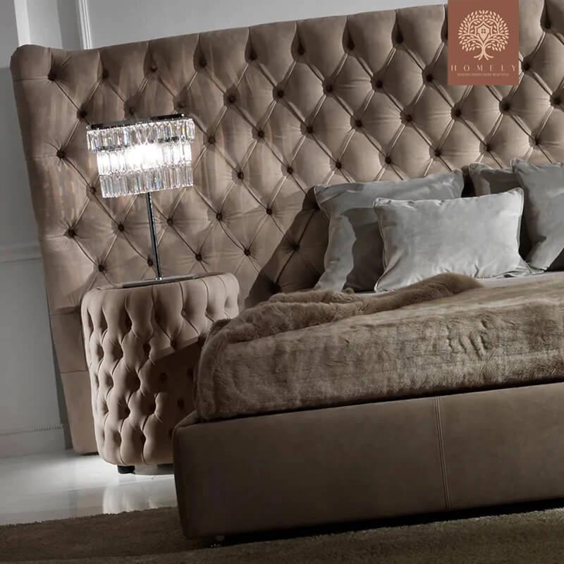 ALESSIO-GRAND LIT CAPITONNÉ DE LUXE AVEC DESIGN ITALIEN - Homely