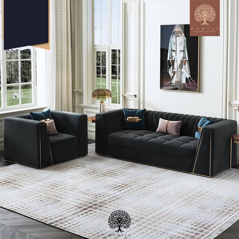 MAXEN ENSEMBLE DE SALON DE LUXE 4 PIÈCES EN VELOURS - Homely