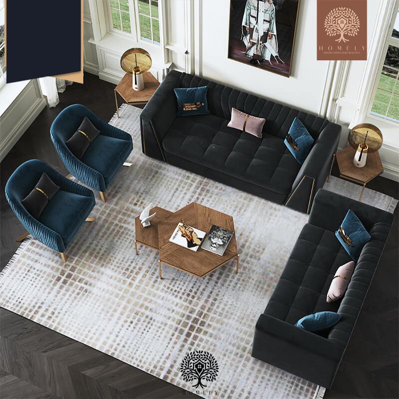 MAXEN ENSEMBLE DE SALON DE LUXE 4 PIÈCES EN VELOURS - Homely