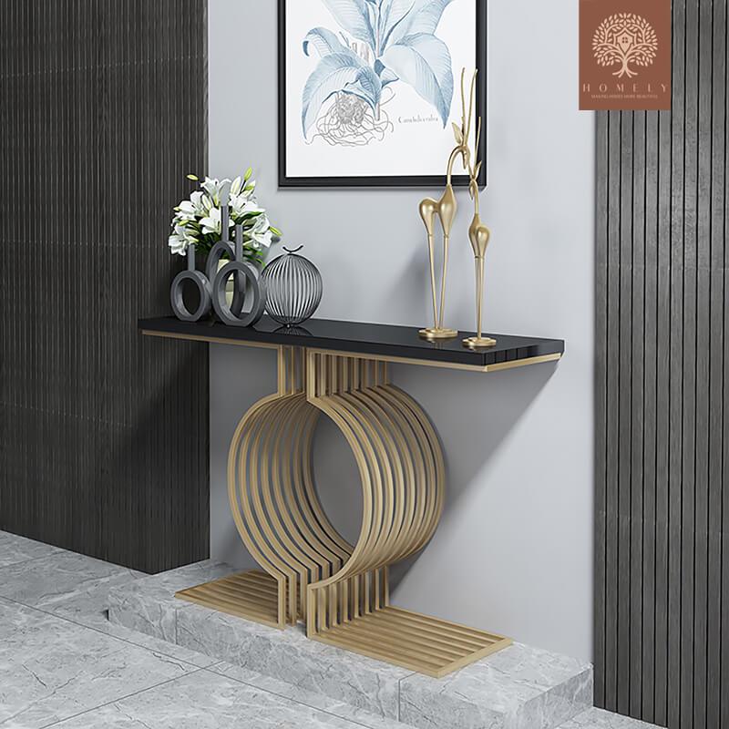 JENIFFER-CONSOLE MODERNE BASE GÉOMÉTRIQUE EN MÉTAL- Homely