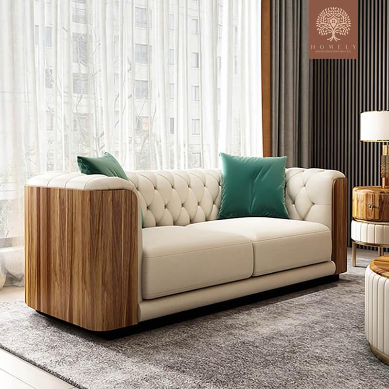 BENITEZ-ENSEMBLE DE 3 CANAPÉS TUFTÉS EN SIMILICUIR BEIGE MODERNE- Homely