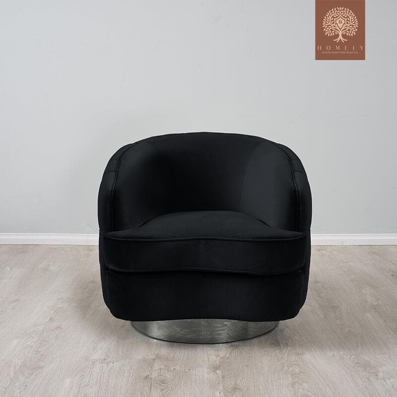 Evervista-Ensemble de salon 3 pièces Chesterfield en velours de luxe Noir- Homely