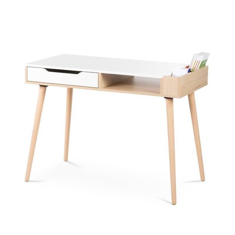 Bureau enfant scandinave Helga avec nombreux rangements - Homely