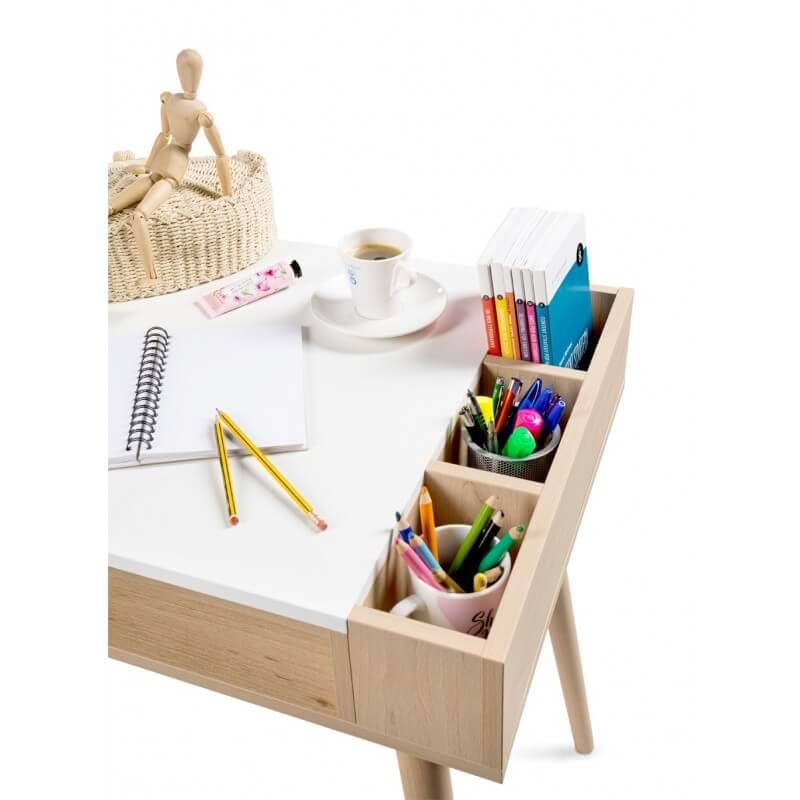 Bureau enfant scandinave Helga avec nombreux rangements - Homely
