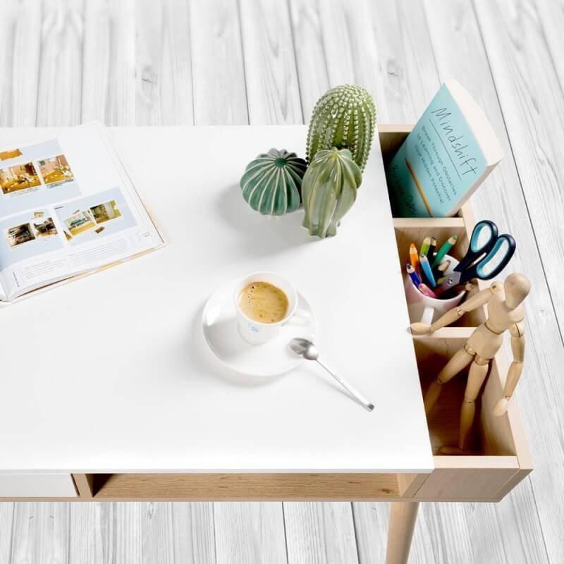 Bureau enfant scandinave Helga avec nombreux rangements - Homely