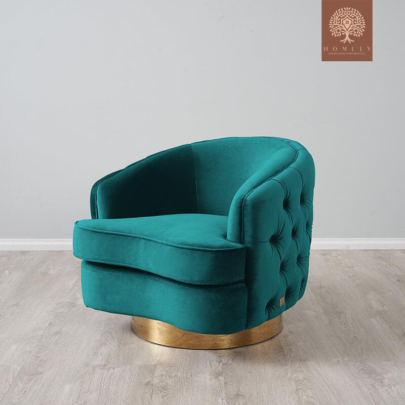 Evervista-Ensemble de salon 3 pièces Chesterfield en velours de luxe emerald- Homely