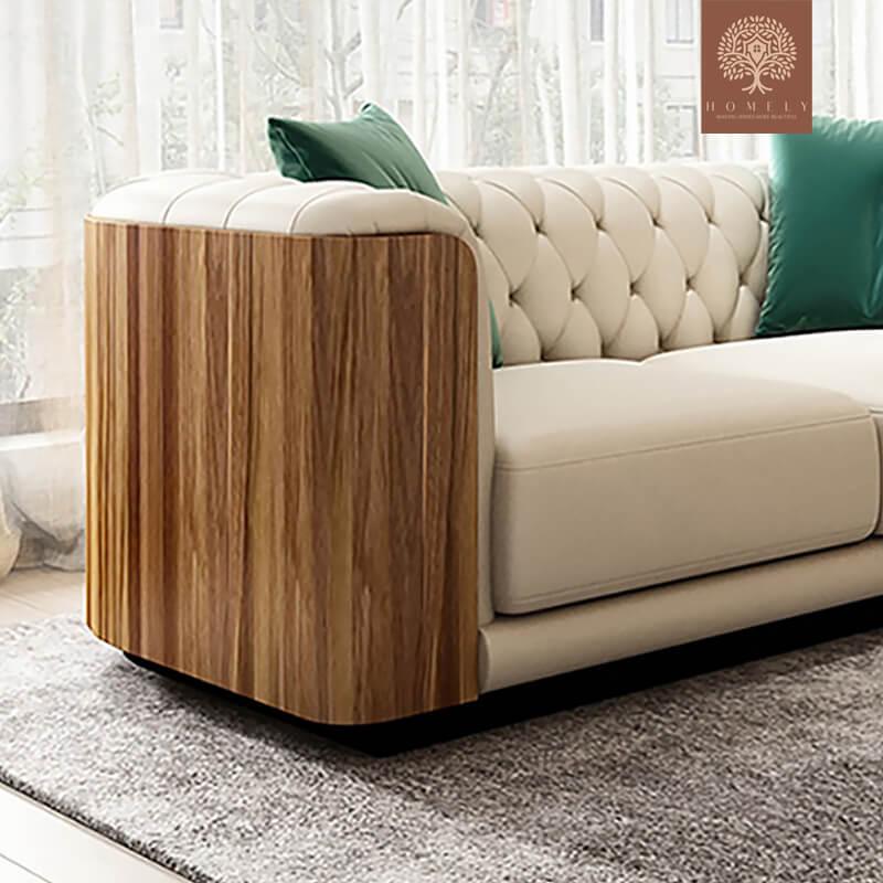 BENITEZ-ENSEMBLE DE 3 CANAPÉS TUFTÉS EN SIMILICUIR BEIGE MODERNE- Homely