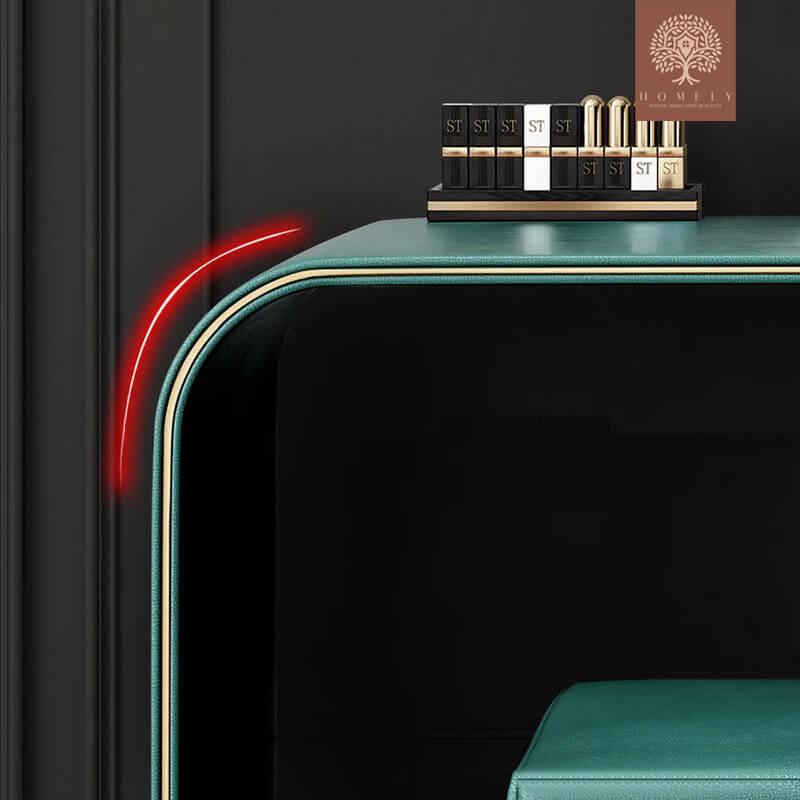 SCOT-COIFFEUSE VERT EXTENSIBLE AVEC MIROIR ET TABOURET- Homely