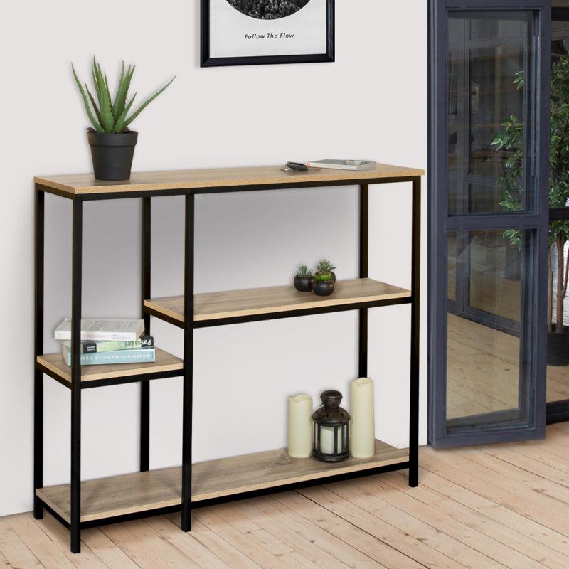 ETAGÈRE BIBLIOTHÈQUE ULGA DESIGN INDUSTRIEL AVEC ÉTAGÈRES - Homely