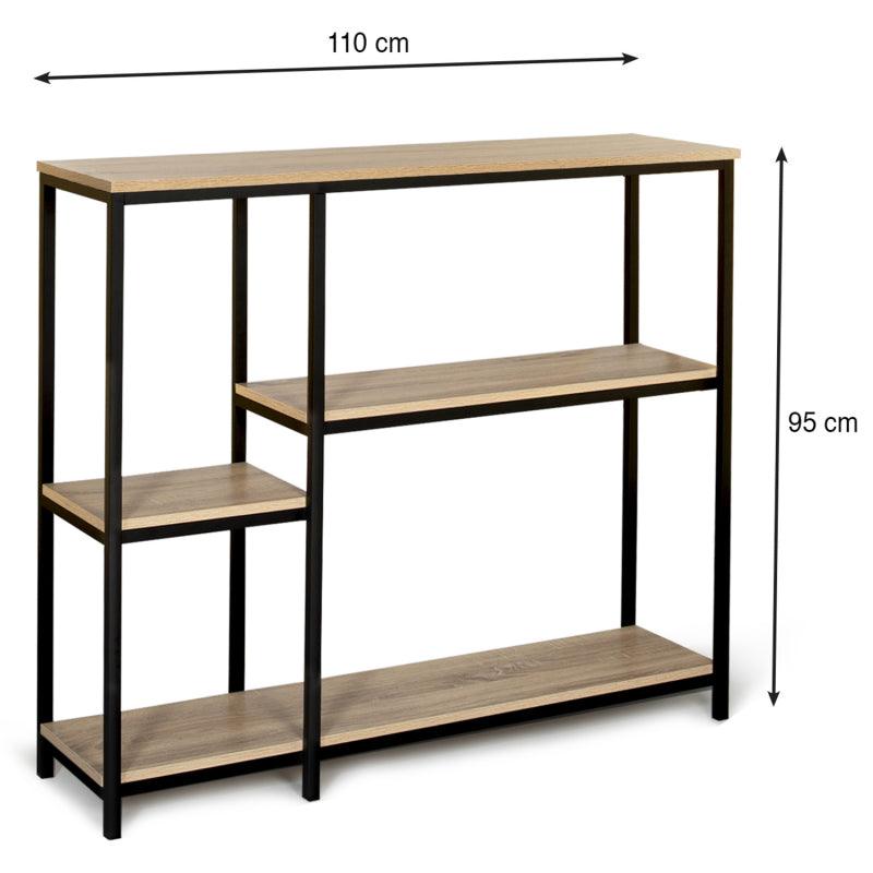 ETAGÈRE BIBLIOTHÈQUE ULGA DESIGN INDUSTRIEL AVEC ÉTAGÈRES - Homely