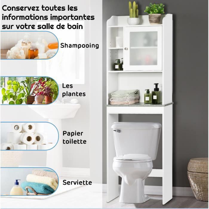 Meuble WC Armoire Salle de Bain au-dessus Toilettes - Homely