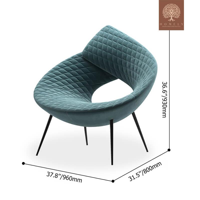 GLENVAR-FAUTEUIL MODERNE EN VELOURS MARRON AVEC PIEDS EN MÉTAL NOIR- Homely