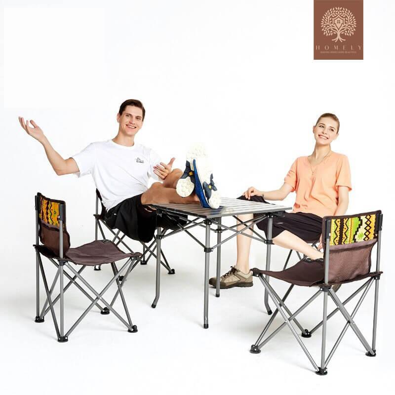 MIRALOMA ENSEMBLE DE TABLE ET CHAISE PLIANTE PORTABLE, 5 PIÈCES - Homely